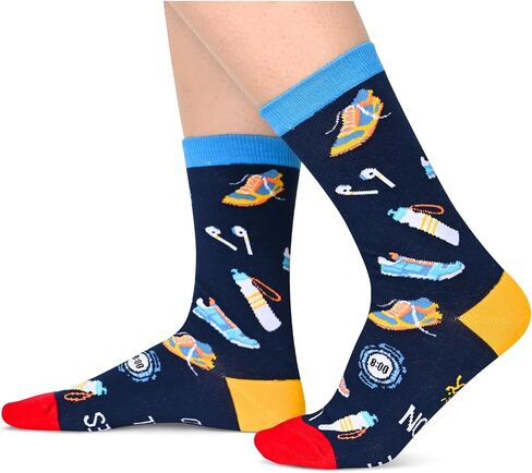 HAPPYPOP Novelty Socks For Men - Bowling Golf American Flag Socks, Doctor Nurse Optometry Music Math Gifts in Kuwait