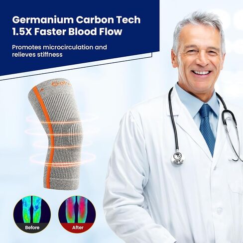 Galvaran Compression Knee Brace for Women & Men – Knee Support Sleeve for ACL, MCL, Meniscus Pain Relief, Joint Swelling & Injury Recovery | Skin-Friendly Anti-Slip Design | Daily Use & Sports in Saudi Arabia