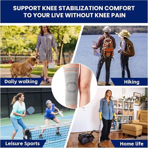 Galvaran Compression Knee Brace for Women & Men – Knee Support Sleeve for ACL, MCL, Meniscus Pain Relief, Joint Swelling & Injury Recovery | Skin-Friendly Anti-Slip Design | Daily Use & Sports in Saudi Arabia