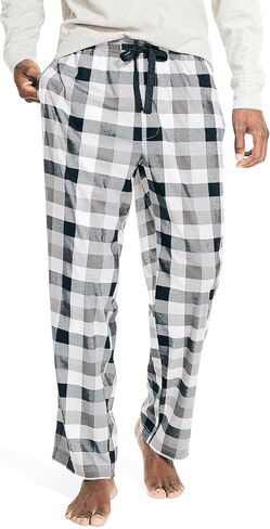 Nautica Men's Sustainably Crafted Plaid Fleece Sleep Pant, Emerald Yard, Small in Saudi Arabia