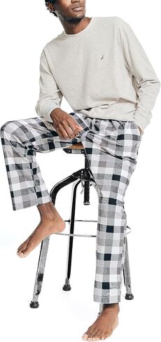 Nautica Men's Sustainably Crafted Plaid Fleece Sleep Pant, Emerald Yard, Small in Saudi Arabia