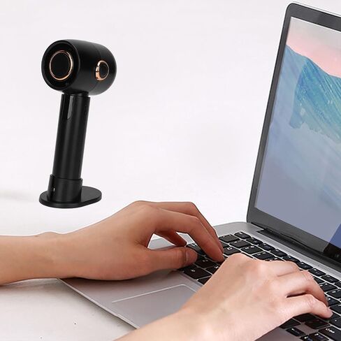 شاشة رقمية ذكية محمولة مروحة مروحة صامتة صامتة صغيرة التوربينات مروحة الجيب المحمولة USB Electric Fan لسطح المكتب (أسود) in Kuwait