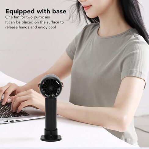 شاشة رقمية ذكية محمولة مروحة مروحة صامتة صامتة صغيرة التوربينات مروحة الجيب المحمولة USB Electric Fan لسطح المكتب (أسود) in Kuwait