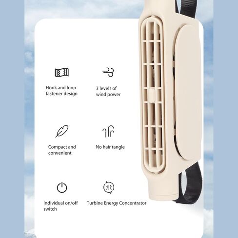 USB Backseat Car Fan 3 Wind Speeds Powerful Recirculating Air Low Noise Car Cooling Fan for Backseat SUV RV (Beige) in Kuwait