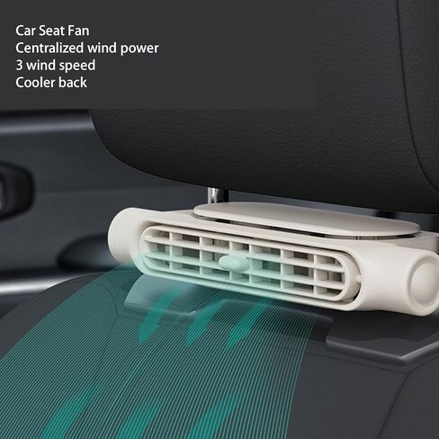 USB Backseat Car Fan 3 Wind Speeds Powerful Recirculating Air Low Noise Car Cooling Fan for Backseat SUV RV (Beige) in Kuwait