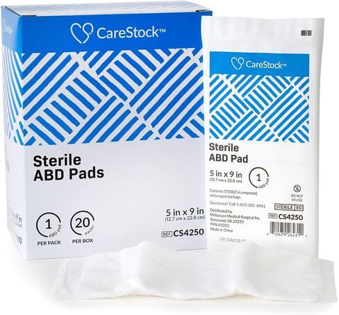 Abdominal Pads 5x9 in [20-Pack] Sterile ABD Pads, Extra Absorbent, Individually Wrapped, Wound Care First Aid in Saudi Arabia