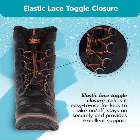 totes Unisex-Child Boys Noah Snow Boot, Black, 4 in Kuwait