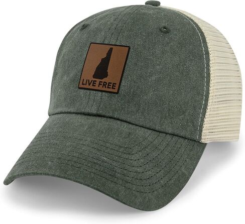 Chowdaheadz Live Free New Hampshire Leather Patch Relaxed Trucker Hat in Saudi Arabia