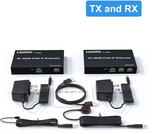 4K 200M HDMI IP KVM Extender Over Cat5e/6 HDMI KVM Matrix Extender with USB by Network Switch one to Many Support Mouse Keyboard(1 TX and 1RX,with AU Plug) in Saudi Arabia