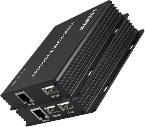 150M HDMI KVM Extender Over RJ45 LAN Cat5e/6 Cable HDMI USB Ethernet KVM Extender Transmitter Support Keyboard Mouse for PC DVR(with US Plug) in Saudi Arabia