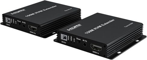 150M HDMI KVM Extender Over RJ45 LAN Cat5e/6 Cable HDMI USB Ethernet KVM Extender Transmitter Support Keyboard Mouse for PC DVR(with US Plug) in Saudi Arabia