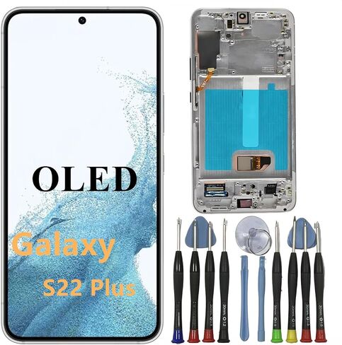OLED Galaxy S22 Plus Screen Replacement for Samsung S22PLUS 5G Display Touch Screen Digitizer Assembly SM-S906U SM-S906U1 SM-S906B LCD Support Fingerprint (with Black Frame+Tools) in Kuwait