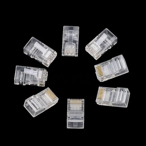 50PCS RJ-45 وحدة كبل Ethernet في موصل الشبكة لـ UTP CAT5 CAT5E RJ45 Network Cable Crystal Head 8P8C in Saudi Arabia