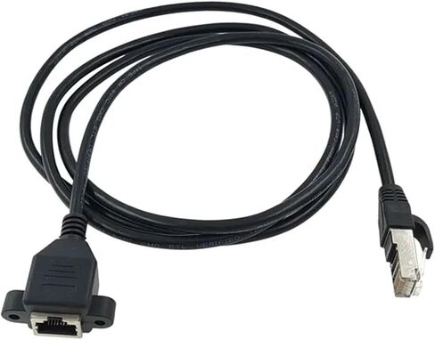 RJ45 Cable Male to Female Screw Panel Ethernet LAN Network Shield 90 Degree Right Angle Extension Cable 0. 0.6m 1m 1.5m (Angle 0.6m) in Saudi Arabia