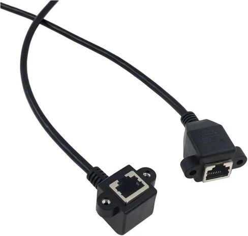 RJ45 Cable Male to Female Screw Panel Ethernet LAN Network Shield 90 Degree Right Angle Extension Cable 0. 0.6m 1m 1.5m (Angle 0.6m) in Saudi Arabia