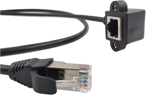 RJ45 Cable Male to Female Screw Panel Ethernet LAN Network Shield 90 Degree Right Angle Extension Cable 0. 0.6m 1m 1.5m (Angle 0.6m) in Saudi Arabia
