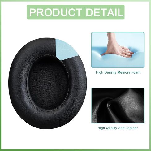 hopopower Replacement Earpads for Beats Studio 2 & Studio 3 Wired & Wireless Headphones, Ear Pads Cushions with Softer Protein Leather, Noise Isolation Memory Foam (Black) in Kuwait