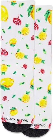 Hot Sox Women's Travel Write Draw La Vie En Rose Crew Sock 1 Pair Pack, Blue, Women's Shoe Size 4-10 in Saudi Arabia