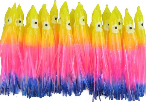 OROOTL Squid Skirts Octopus Skirts Saltwater Trolling Lures Soft Plastic Fishing Lures Glow Octopus Lures Squid Skirt Bait for Sea Bass Salmon Trout Tuna Multicolored 7cm 9cm 11cm in Saudi Arabia