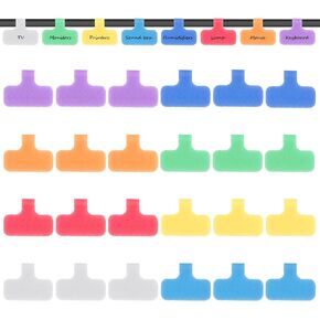 24 Pcs Cable Labels, Write On Cord Label Wire Labels Cable Tags Wire Tags and Cable Markers for Cable Management and Identification (Need Marker Pen)