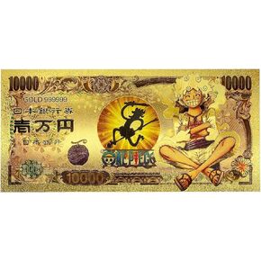 YJacuing Anime One Piece Gold Coated Banknote, Limited Edition Collectible Bill Bookmark (5 PCS, 20th Anniversary Collection)