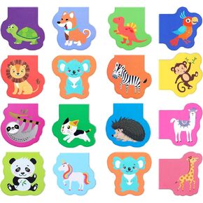 60 Pieces Magnetic Bookmarks Cute Animal Magnet Page Markers Cartoon Page Clips Bookmark for Kids Student Office Reading Stationery Rewards Supplies