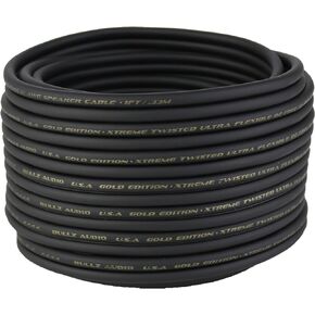 Bullz Audio BGES12.25 25' 12 Gauge AWG Car Home Audio Speaker Wire Cable Spool (Black)