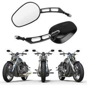 Motorcycle Rear View Side Mirrors Compatible with Harley Street Bob FXDB Fat Boy Iron 883 XL883N Sportster 1200 Custom XL1200C