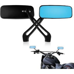 Motorcycle Rear View Mirror Black Side View Mirrors Compatible with Harley Dyna Sportster Softail Road King Street Glide Road Electra Glide
