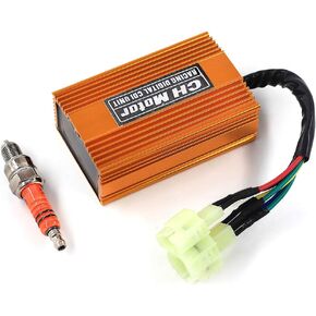 Upgrade Racing Tuning DC Cdi Box 6pin + Spark Plug for GY6 125cc 150cc 250cc 4 stroke 152QMI/157QMJ Engine, Moped Scooter ATV Go Kart No Rev Limit in Kuwait
