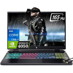 acer Nitro 5 Gaming Laptop,16" WUXGA(1920 x 1200) IPS 165Hz 400Nits, 13th gen Intel i7-13620H(>i9-12900H), GeForce RTX 4050 Graphic, WiFi6, Backlit KB, Thunderbolt, Win11 Home (32GB DDR5|2TB SSD)