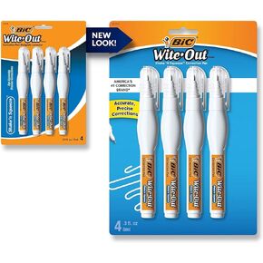BIC Wite-Out Shake 'n Squeeze Correction Pen, 8 ml, White, 4 Count (WOSQPP418), 2 Pack
