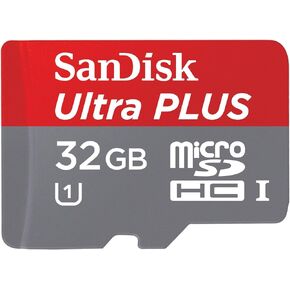 Sandisk Ultra plus 32GB micro SDHC UHS-i memory card with adapter 80MB/s speed class 10 U1