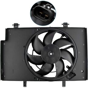 BOXI 621-503 BE8Z8C607A Engine Cooling Fan Assembly Fit for Ford Fiesta 2011-2013/Fiesta 2014-2017 L4 1.6L with Air Conditioning excluding Turbo Model