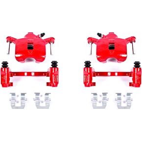 Power Stop Rear S4644 Pair of High-Temp Red Powder Coated Calipers