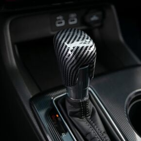Thenice Gear Shift Knob Cover Automatic Transmission CVT Boots Change Lever Stick Decoration for Honda Civic 2022-2024, CRV/HR-V 2023-2024, Accord 2018-2024 -Red Carbon Fiber
