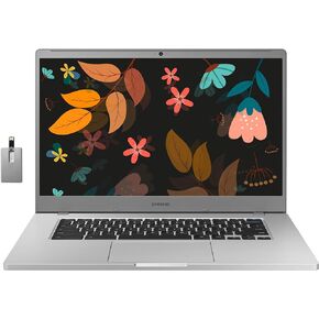 Samsung 4+ Chromebook Laptop, 15.6" FHD LED Display, Intel Celeron N4000, 4GB RAM, 64GB eMMC, HD Webcam, Wi-Fi 5, Bluetooth, Chrome OS, Platinum Titan, 32GB USB Card