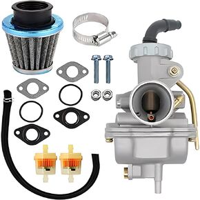 1 PC Motorcycle PZ20 Carburetor with Air Fuel Filter, Energy-Saving Environmentally Friendly Time-Saving Fuel-Saving Carburetor, Universal for 70cc 90cc 110cc Off-Road Motorcycles ATV (Silver)