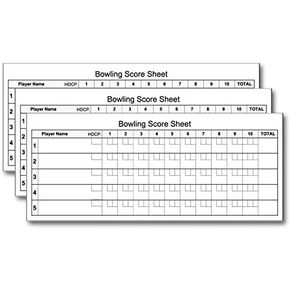 Bowling Score Pads (3-Pack) 3.5" x 8.5" 50-Sheets Notepads