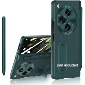 Updated Version Compatible with Samsung Galaxy Z Fold 3 Case with Built in Hidden S Pen Holder to Avoid Pen Lost, Screen Protector, Full Hinge Protection, Metal Stand Cover 5G 2021-Black