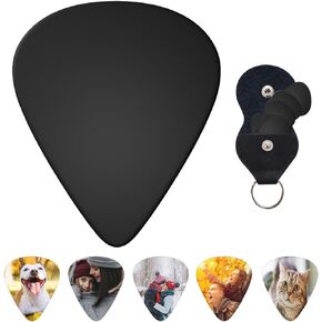 Personalized Custom Guitar Picks 6-Pack Personalized Your Own Photo Text Name Guitar Pick with Case for Men Women Friends Guitar Players Gift, 0.46mm
