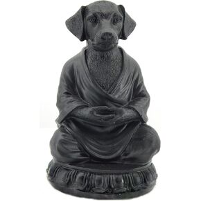 Bellaa 29608 Dog Statue Zen Buddha Yoga Pose Meditation 6 Inch