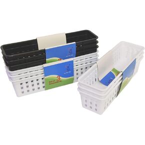 Slim Pencil Organizer Storage Container Color Pencil Marker Crayon Small Plastic Storage Basket Container Tray box for Office Classroom Home(9 Pack)