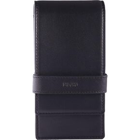 Leather Quad Pen Case Pencil Pouch Holder for Four Fountain Ballpoint Rollerball Pens and Pencils (Nappa Turquoise)