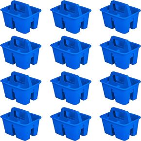 Storex Mini Classroom Caddy, Multipurpose Classroom Organizer with Handle, Teal, 12-Pack (01065U12C)