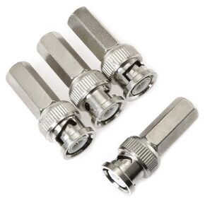 E-outstanding 4PCS Twist on BNC Male RG59 Coax Coaxial Connectors Cable Adapters for CCTV Cameras Security Video Card