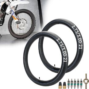 RUTU 2-Pack 2.75/3.00-21" Replacement Inner Tube 80/100-21(300/325-21) with TR4 Staight Valve Stem, Fits Pit Dirt Bike Motorcycle with 21'' Tires - Made From Heavy Duty, Thick Premium Rubber
