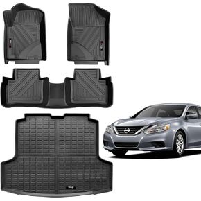 لـ 2013-2018 Nissan Altima الحصير وبطانة حقيبة السيارة مجموعة جميع الأحوال الجوية TPE المطاط حصيرة سوداء (لـ 2013-2018 Nissan Altima) in Kuwait