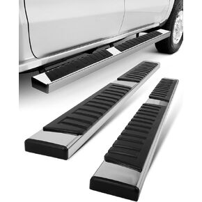 OCPTY 6 inches Running Boards Compatible with 2019-2024 for Chevy Silverado/for GMC Sierra 1500 Extended/Double Cab, 2020-2024 2500HD 3500HD, Chrome Side Step Nerf Bars