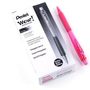 Pentel Wow Mechanical Pencil, 0.7mm, Pink Barrel, Box of 12 (AL407P)